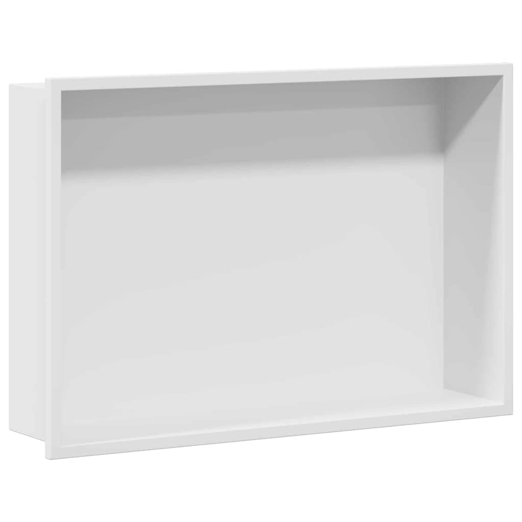vidaXL Nisza prysznicowa Biały 45 x 30 x 9,5 cm Stal nierdzewna