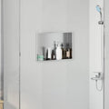 vidaXL Nisza prysznicowa Srebrny 45 x 30 x 9,5 cm Stal nierdzewna