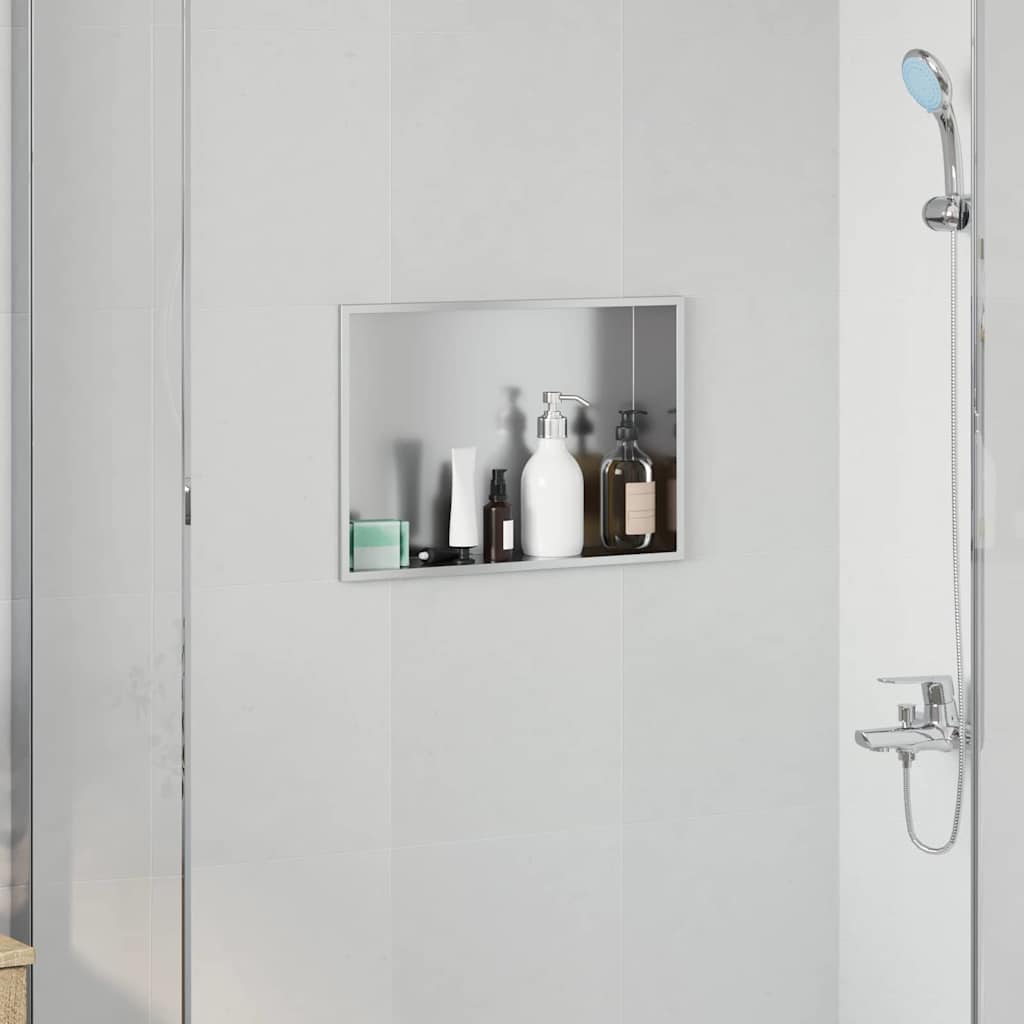 vidaXL Nisza prysznicowa Srebrny 45 x 30 x 9,5 cm Stal nierdzewna