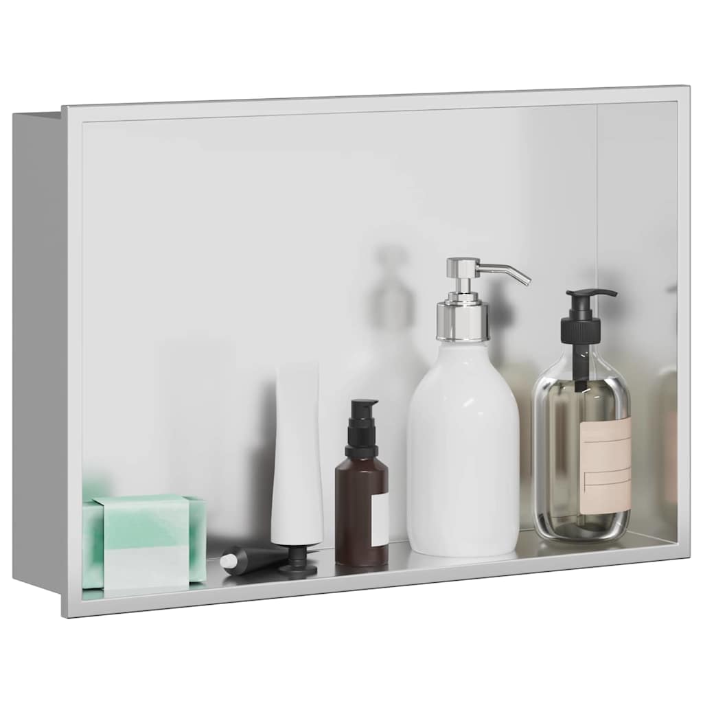 vidaXL Nisza prysznicowa Srebrny 45 x 30 x 9,5 cm Stal nierdzewna