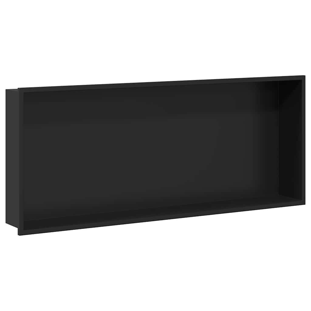 vidaXL Nisza prysznicowa Czarny 75 x 30 x 9,5 cm Stal nierdzewna