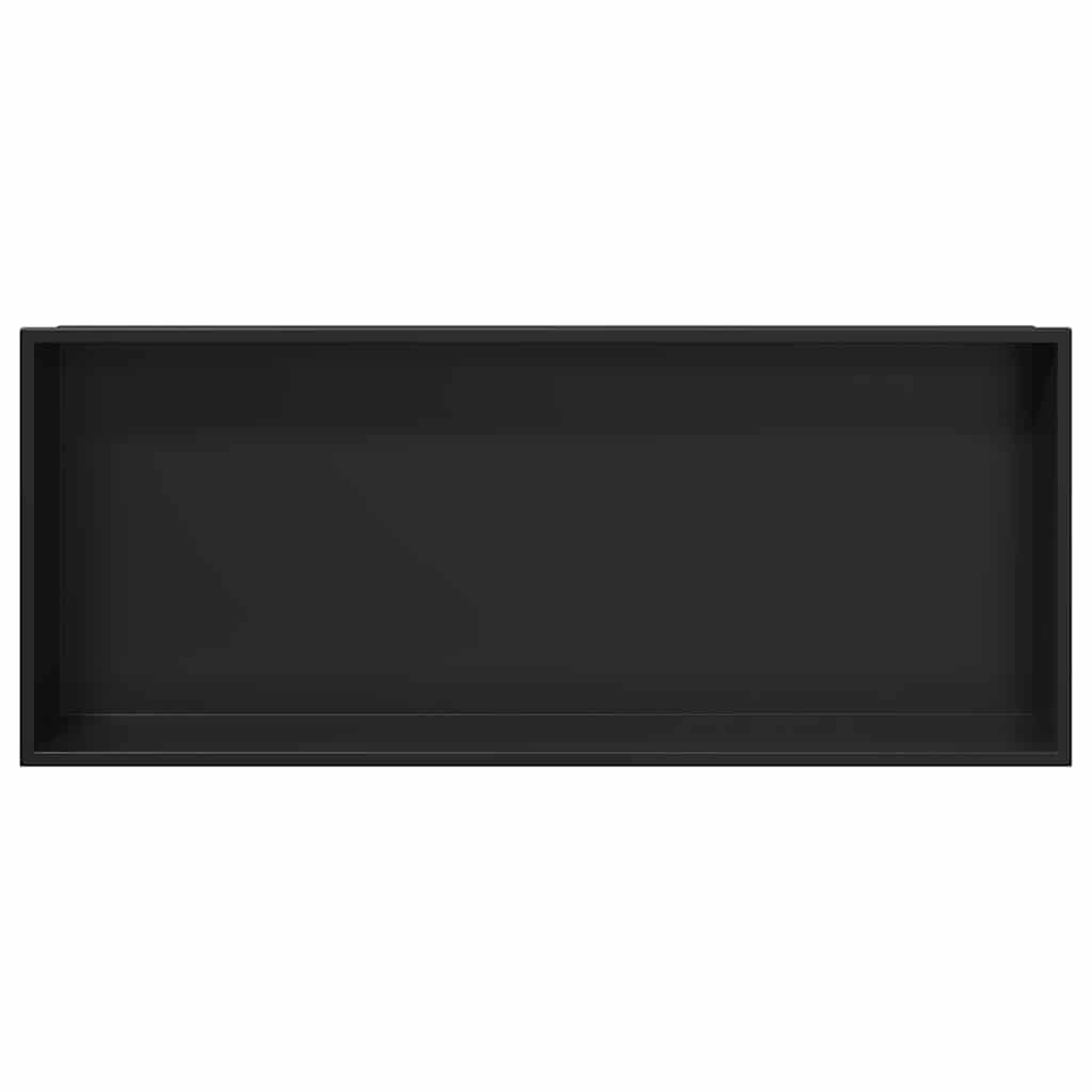 vidaXL Nisza prysznicowa Czarny 75 x 30 x 9,5 cm Stal nierdzewna