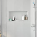 vidaXL Nisza prysznicowa Biały 75 x 30 x 9,5 cm Stal nierdzewna