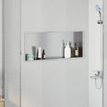 vidaXL Nisza prysznicowa Srebrny 75 x 30 x 9,5 cm Stal nierdzewna