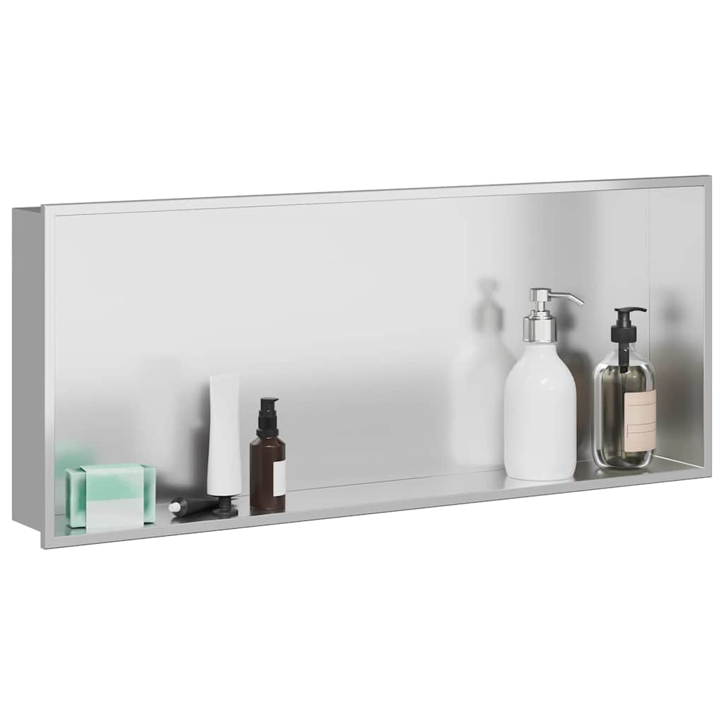 vidaXL Nisza prysznicowa Srebrny 75 x 30 x 9,5 cm Stal nierdzewna