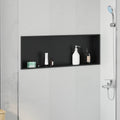 vidaXL Nisza prysznicowa Czarny 90 x 30 x 9,5 cm Stal nierdzewna