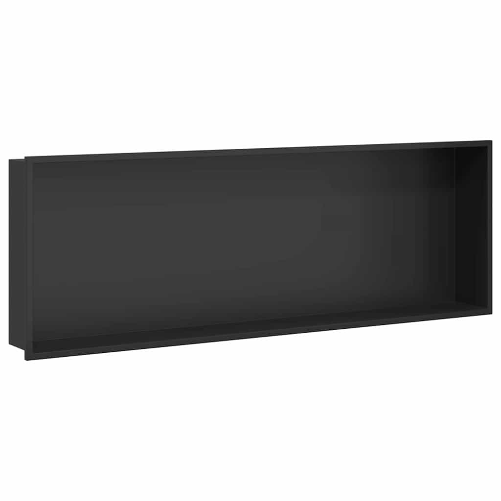 vidaXL Nisza prysznicowa Czarny 90 x 30 x 9,5 cm Stal nierdzewna