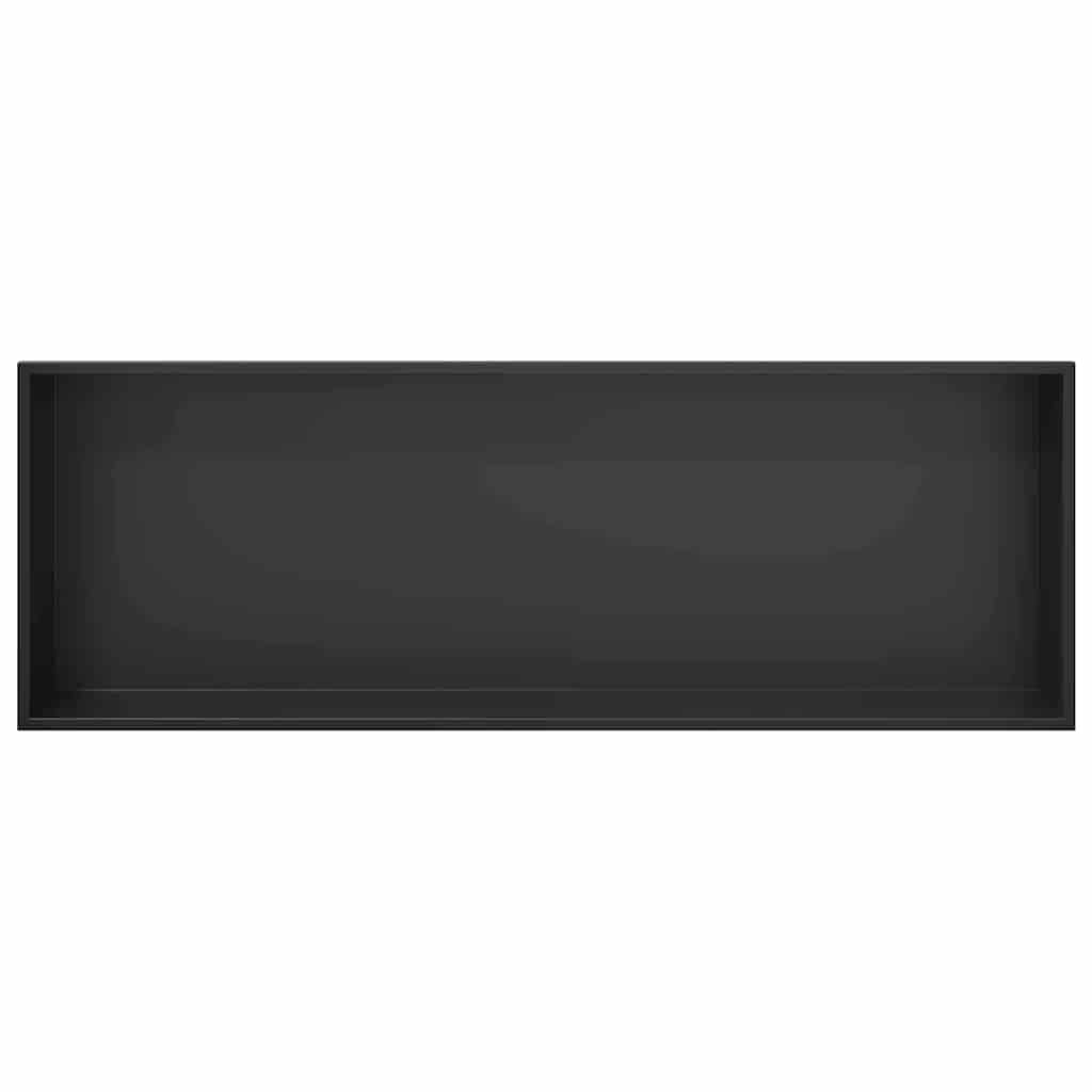 vidaXL Nisza prysznicowa Czarny 90 x 30 x 9,5 cm Stal nierdzewna