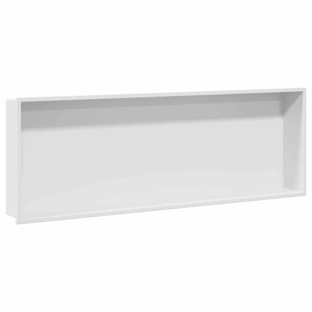 vidaXL Nisza prysznicowa Biały 90 x 30 x 9,5 cm Stal nierdzewna
