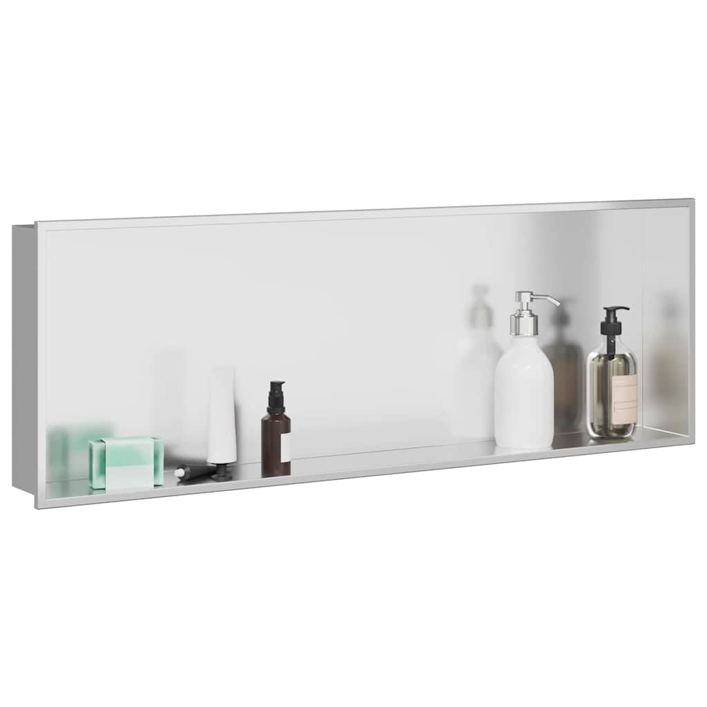 vidaXL Nisza prysznicowa Srebrny 90 x 30 x 9,5 cm Stal nierdzewna