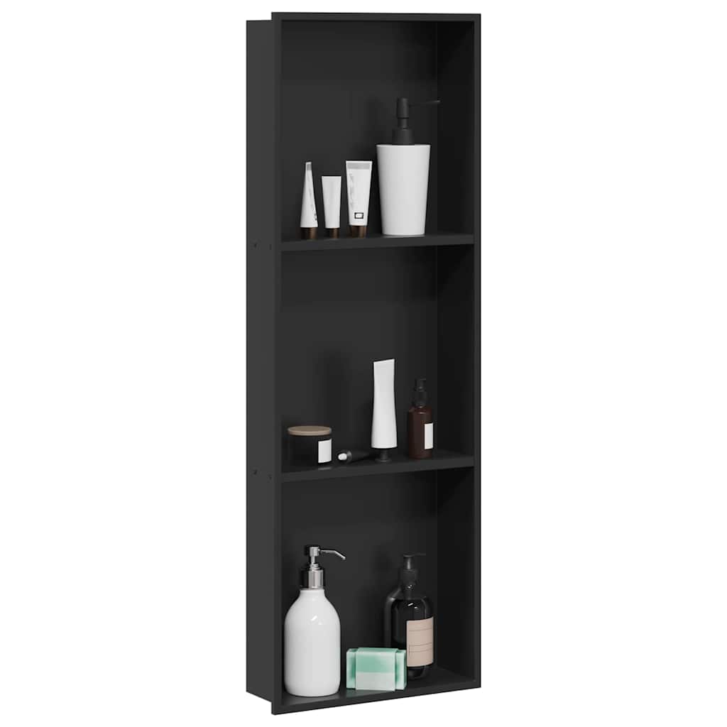 vidaXL Nisza prysznicowa Czarny 92 x 32 x 10 cm Stal nierdzewna
