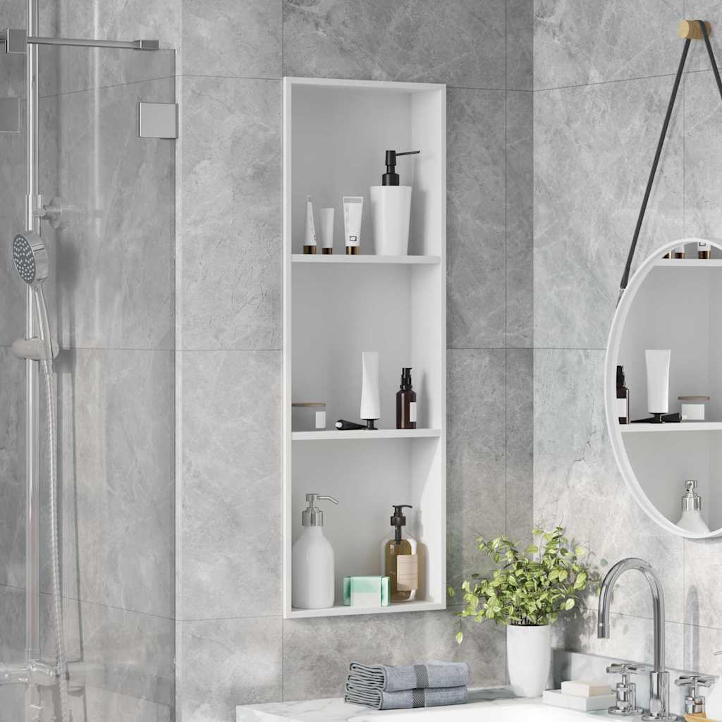 vidaXL Nisza prysznicowa Biały 90 x 30 x 9,5 cm Stal nierdzewna
