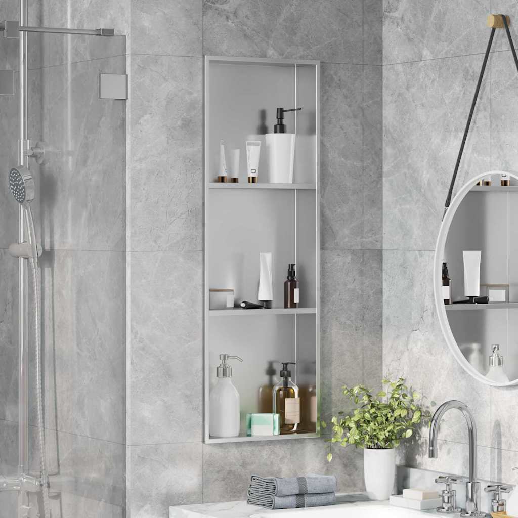 vidaXL Nisza prysznicowa Srebrny 90 x 30 x 9,5 cm Stal nierdzewna