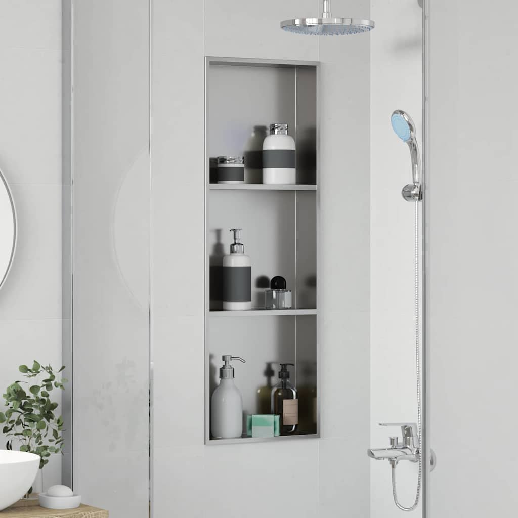 vidaXL Nisza prysznicowa Srebrny 90 x 30 x 9,5 cm Stal nierdzewna