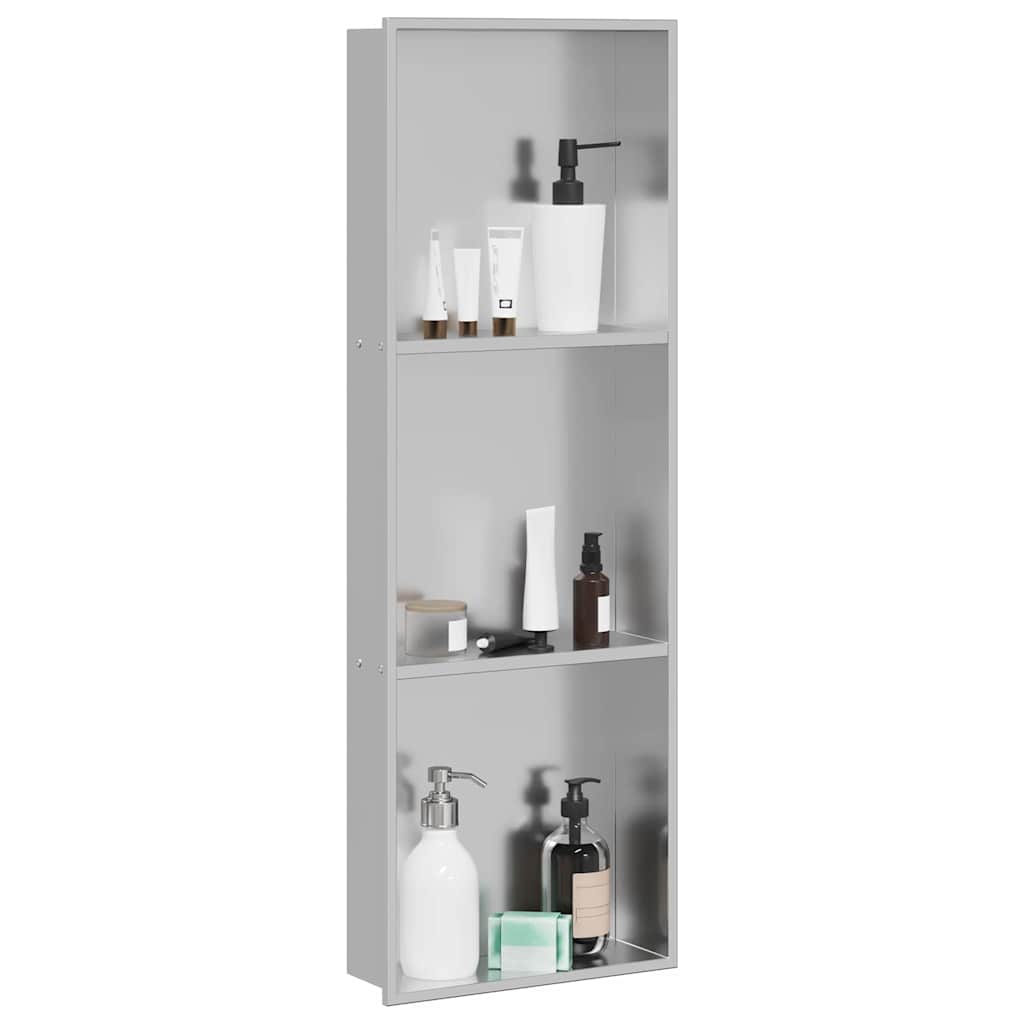 vidaXL Nisza prysznicowa Srebrny 90 x 30 x 9,5 cm Stal nierdzewna