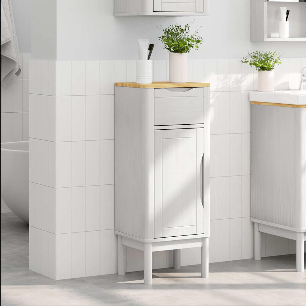 vidaXL Szafka Łazienkowa z szufladą FLORO Biały 35 x 30 x 90 cm