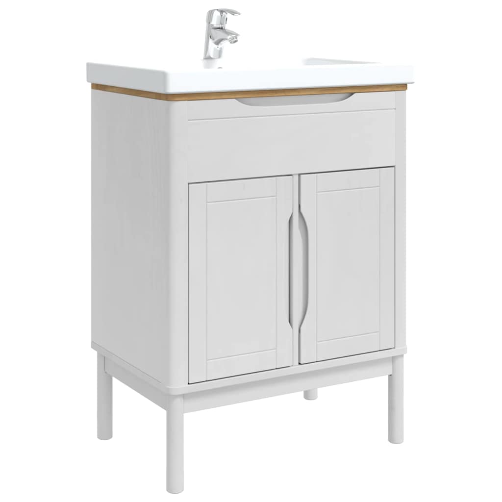 vidaXL Szafka pod umywalkę z półką FLORO Biały 60 x 40 x 80 cm