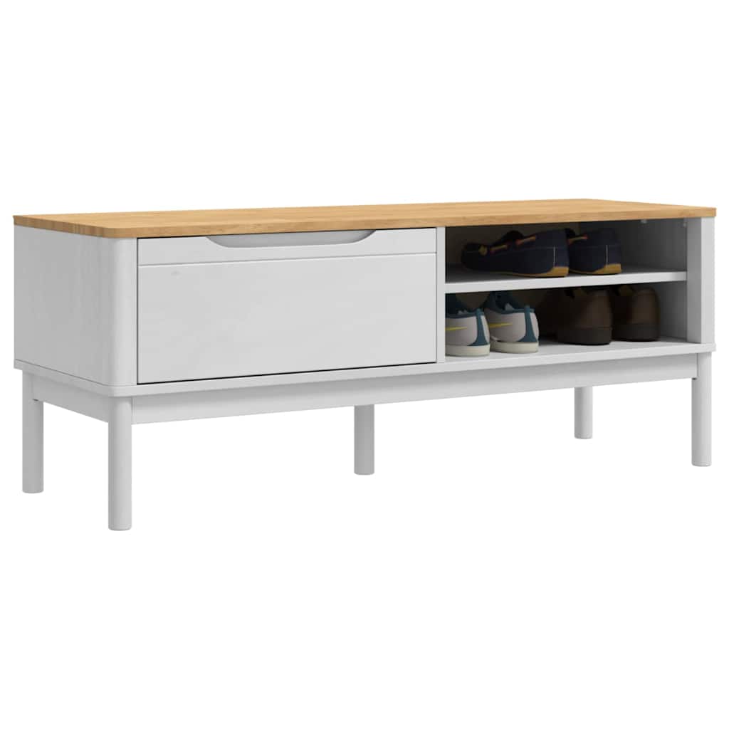 vidaXL Ławka do korytarza z szufladą FLORO Biały 115 x 40 x 45 cm