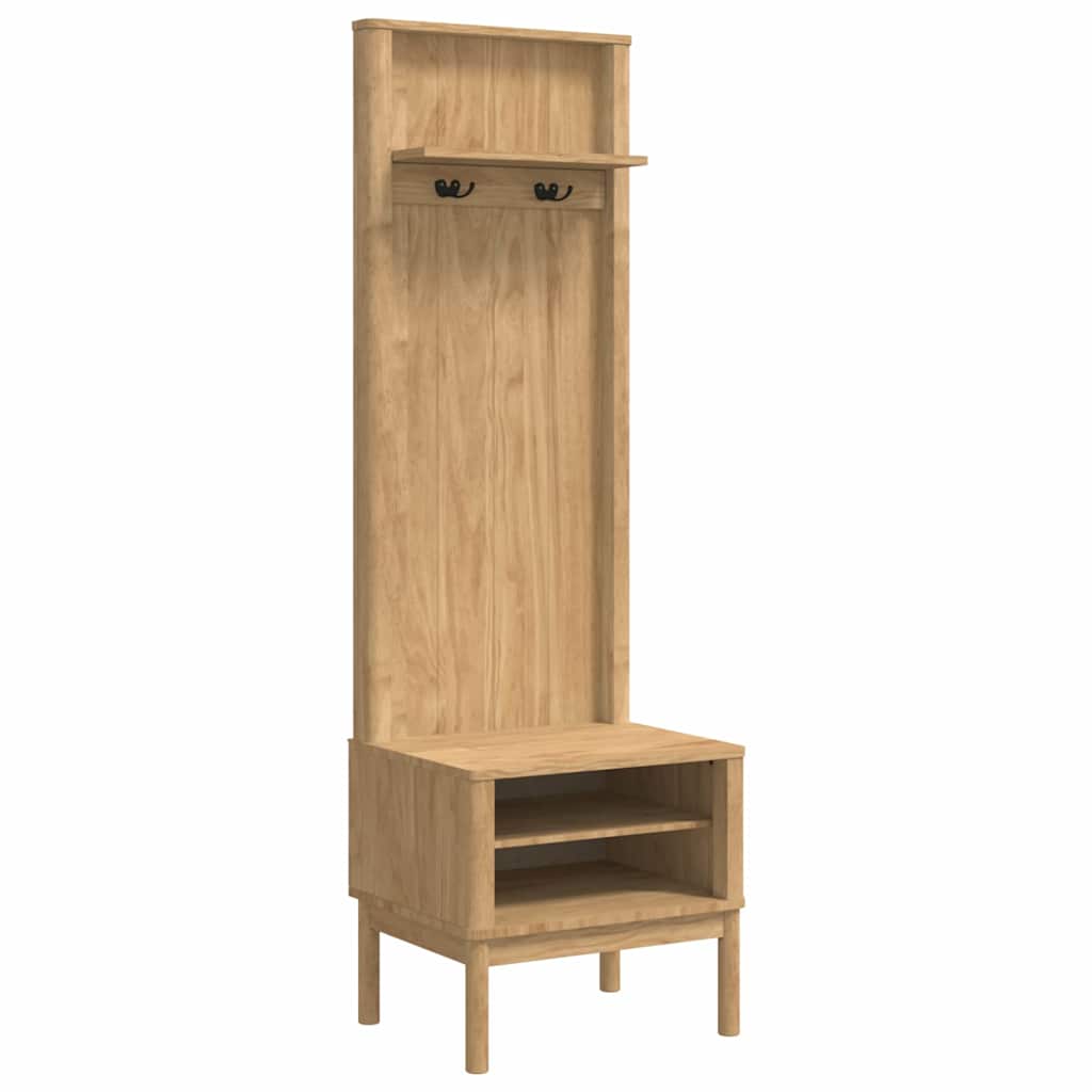 vidaXL Szafka do korytarza z półką FLORO Woskowy Brąz 50 x 40 x 158 cm