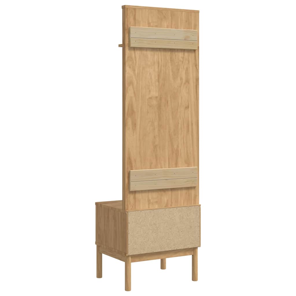vidaXL Szafka do korytarza z półką FLORO Woskowy Brąz 50 x 40 x 158 cm
