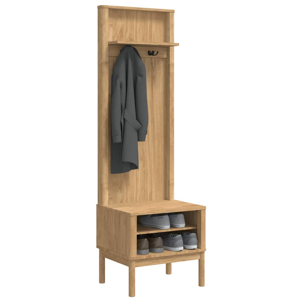 vidaXL Szafka do korytarza z półką FLORO Woskowy Brąz 50 x 40 x 158 cm