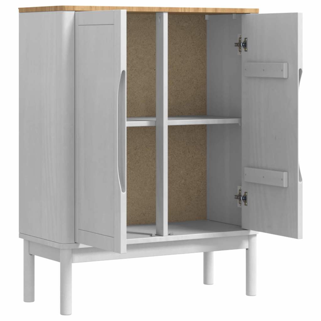 vidaXL Bufet FLORO Biały 70 x 30 x 70,5 cm Lite drewno sosnowe