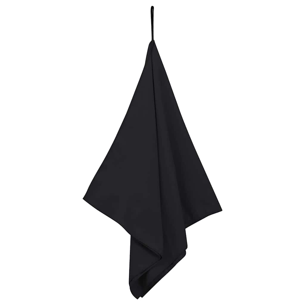 vidaXL Ręczniki Sportowe 2 pcs Czarny 100 x 50 cm Poliester i poliamid