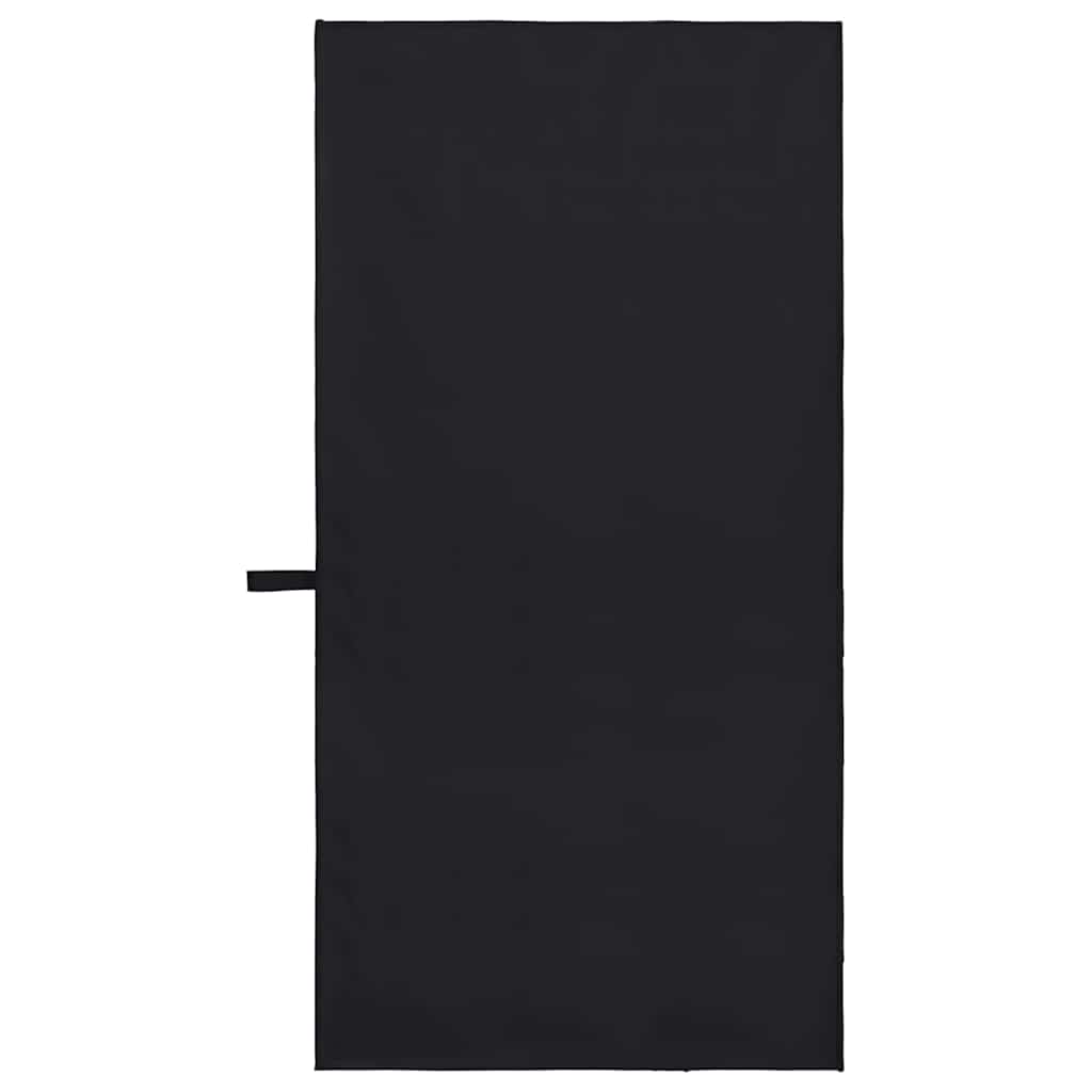 vidaXL Ręczniki Sportowe 2 pcs Czarny 100 x 50 cm Poliester i poliamid