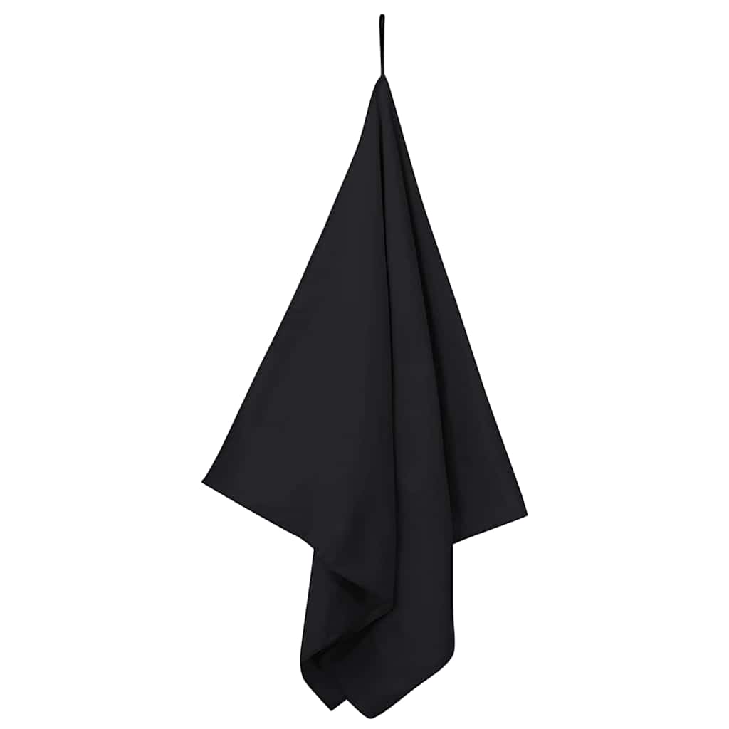 vidaXL Ręczniki Sportowe 2 pcs Czarny 140 x 70 cm Poliester i poliamid
