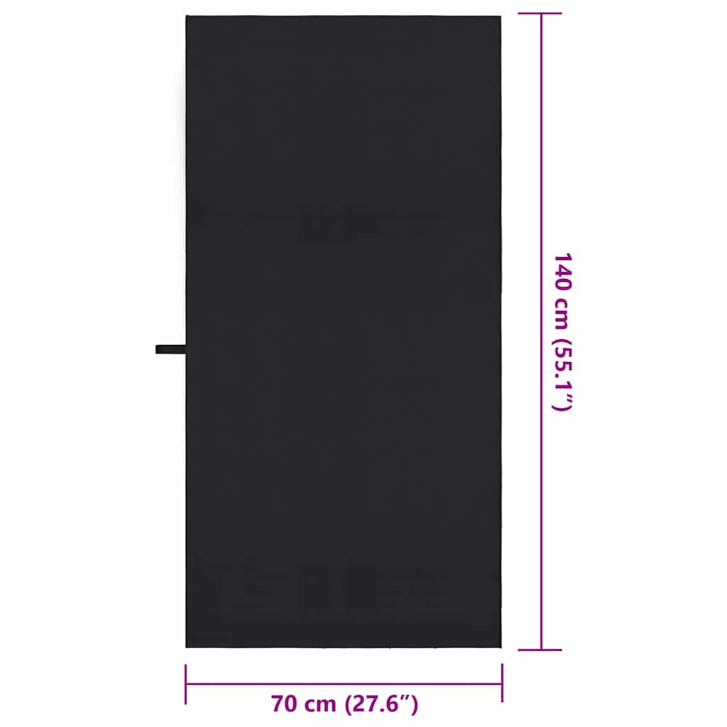 vidaXL Ręczniki Sportowe 2 pcs Czarny 140 x 70 cm Poliester i poliamid