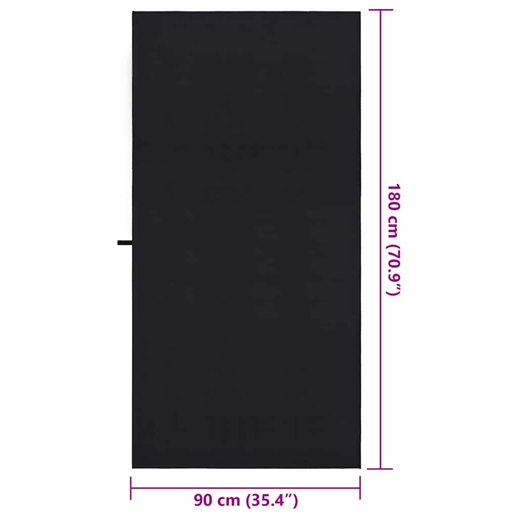 vidaXL Ręczniki Sportowe 2 pcs Czarny 180 x 90 cm Poliester i poliamid