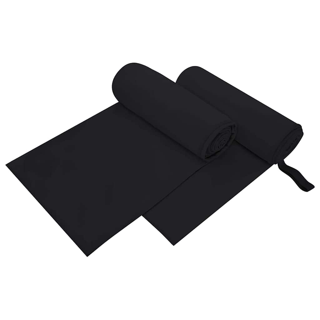 vidaXL Ręczniki Sportowe 2 pcs Czarny 200 x 100 cm