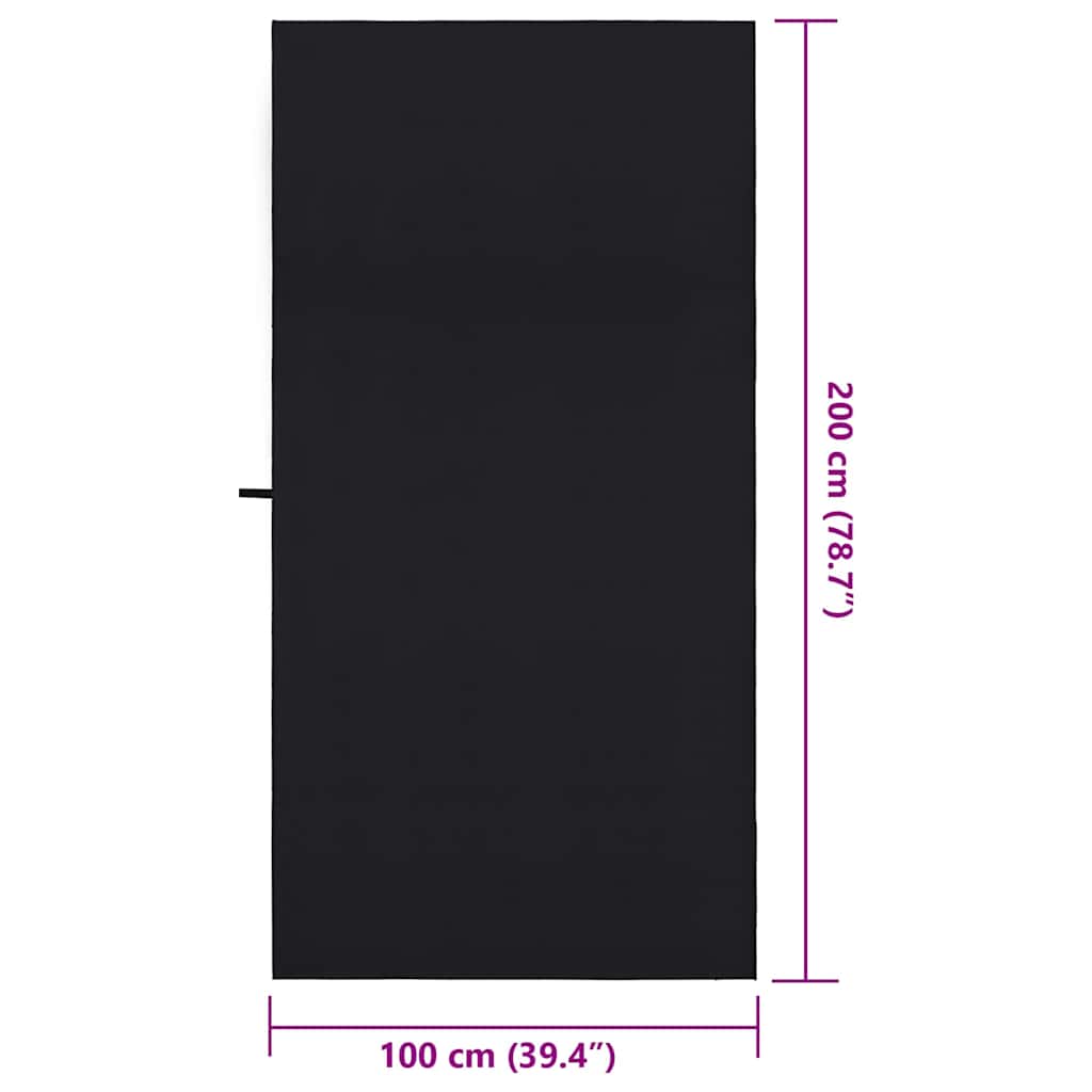 vidaXL Ręczniki Sportowe 2 pcs Czarny 200 x 100 cm