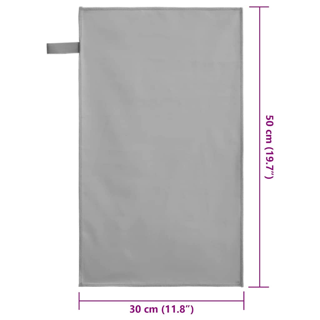 vidaXL Ręczniki Sportowe 2 pcs ciemno szary 50 x 30 cm