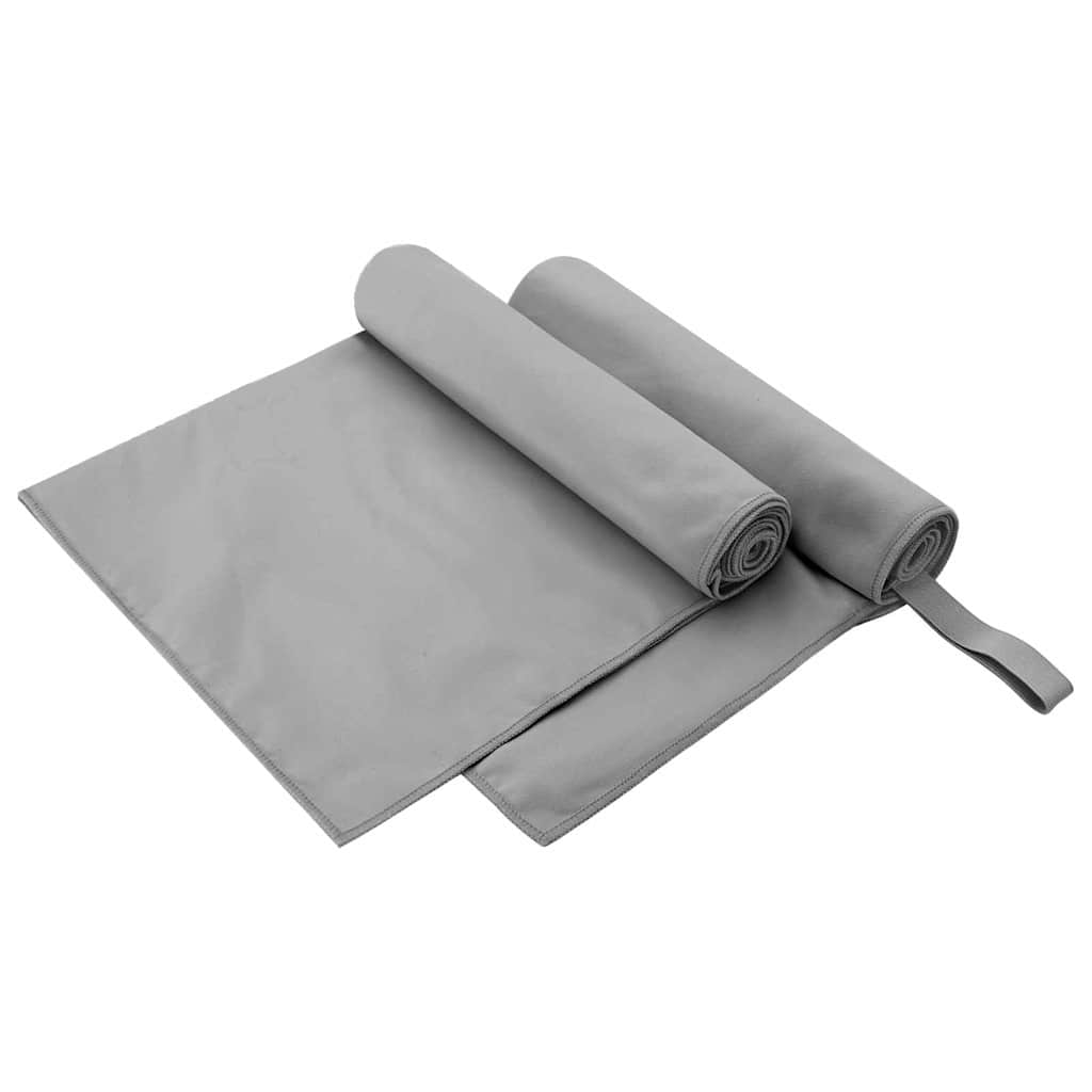 vidaXL Ręczniki Sportowe 2 pcs ciemno szary 100 x 50 cm