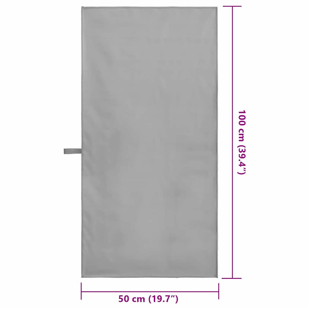 vidaXL Ręczniki Sportowe 2 pcs ciemno szary 100 x 50 cm