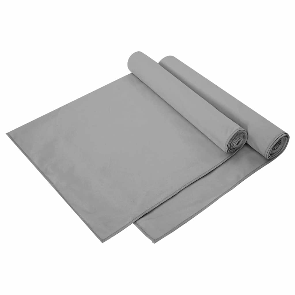 vidaXL Ręczniki Sportowe 2 pcs ciemno szary 140 x 70 cm