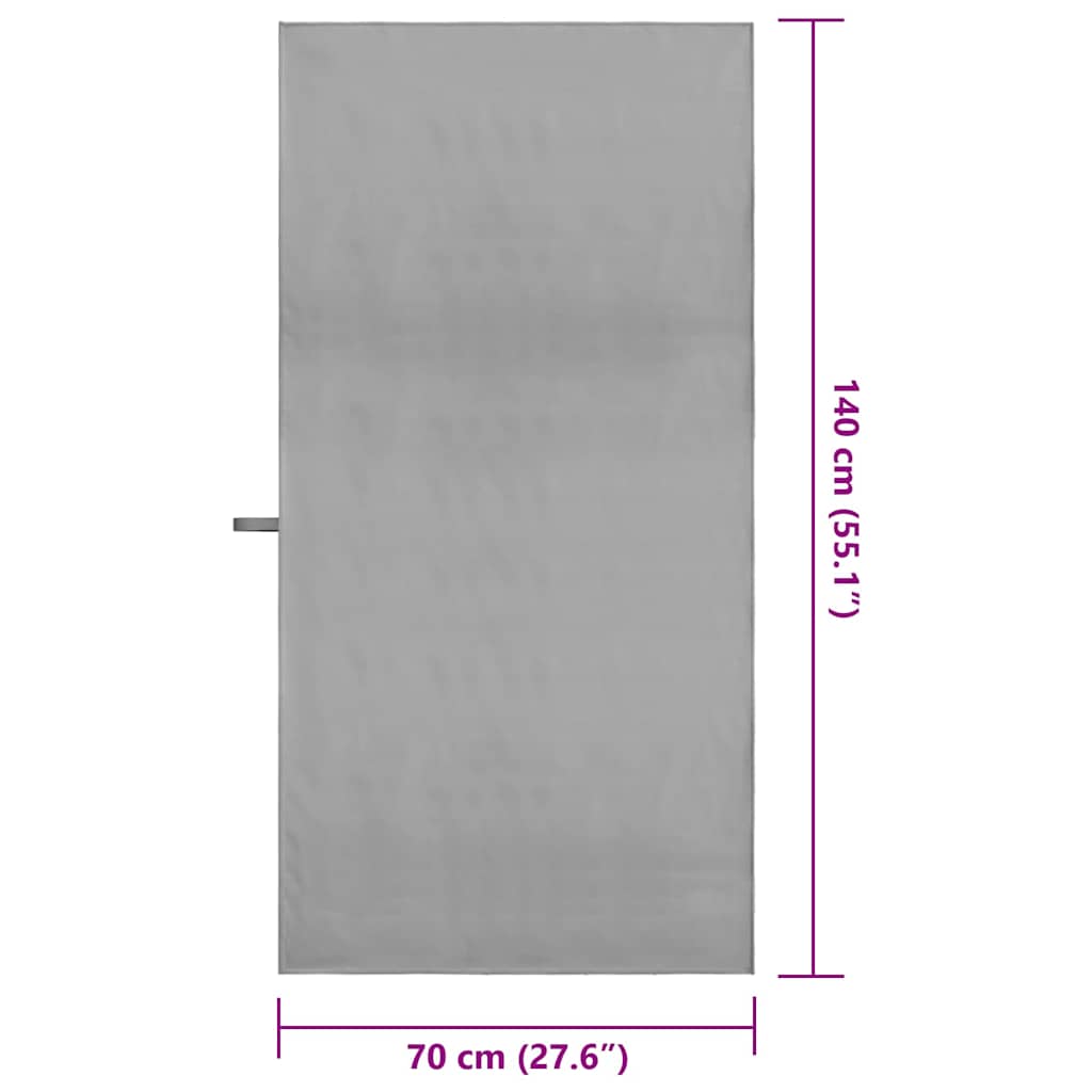 vidaXL Ręczniki Sportowe 2 pcs ciemno szary 140 x 70 cm