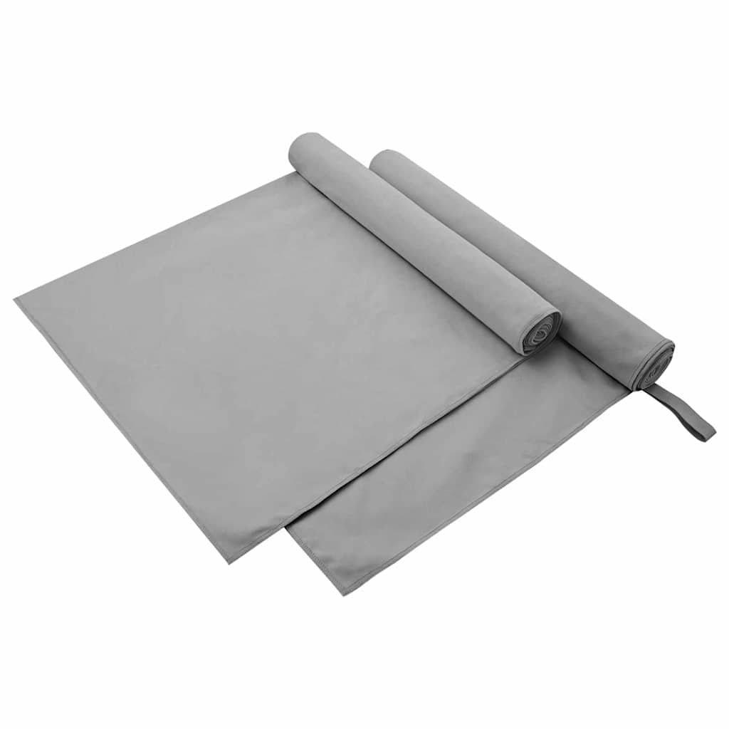 vidaXL Ręczniki Sportowe 2 pcs Ciemnoszary 90 x 180 cm