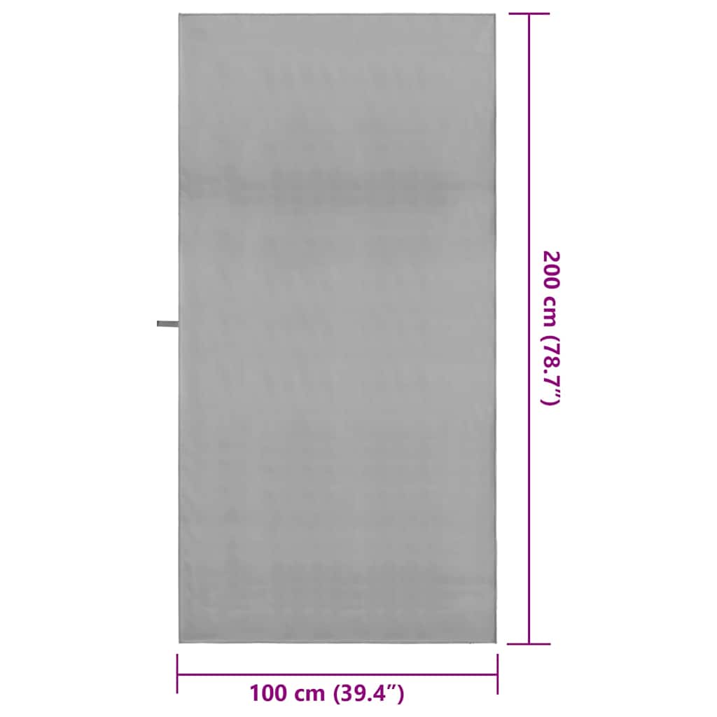 vidaXL Ręczniki Sportowe 2 pcs ciemno szary 200 x 100 cm