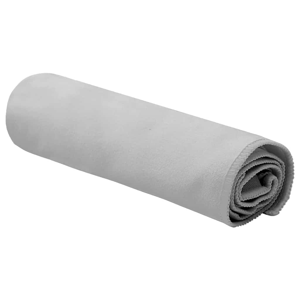 vidaXL Ręczniki Sportowe 2 pcs Szary 50 x 30 cm Poliester i poliamid