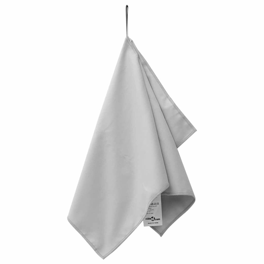 vidaXL Ręczniki Sportowe 2 pcs Szary 50 x 30 cm Poliester i poliamid