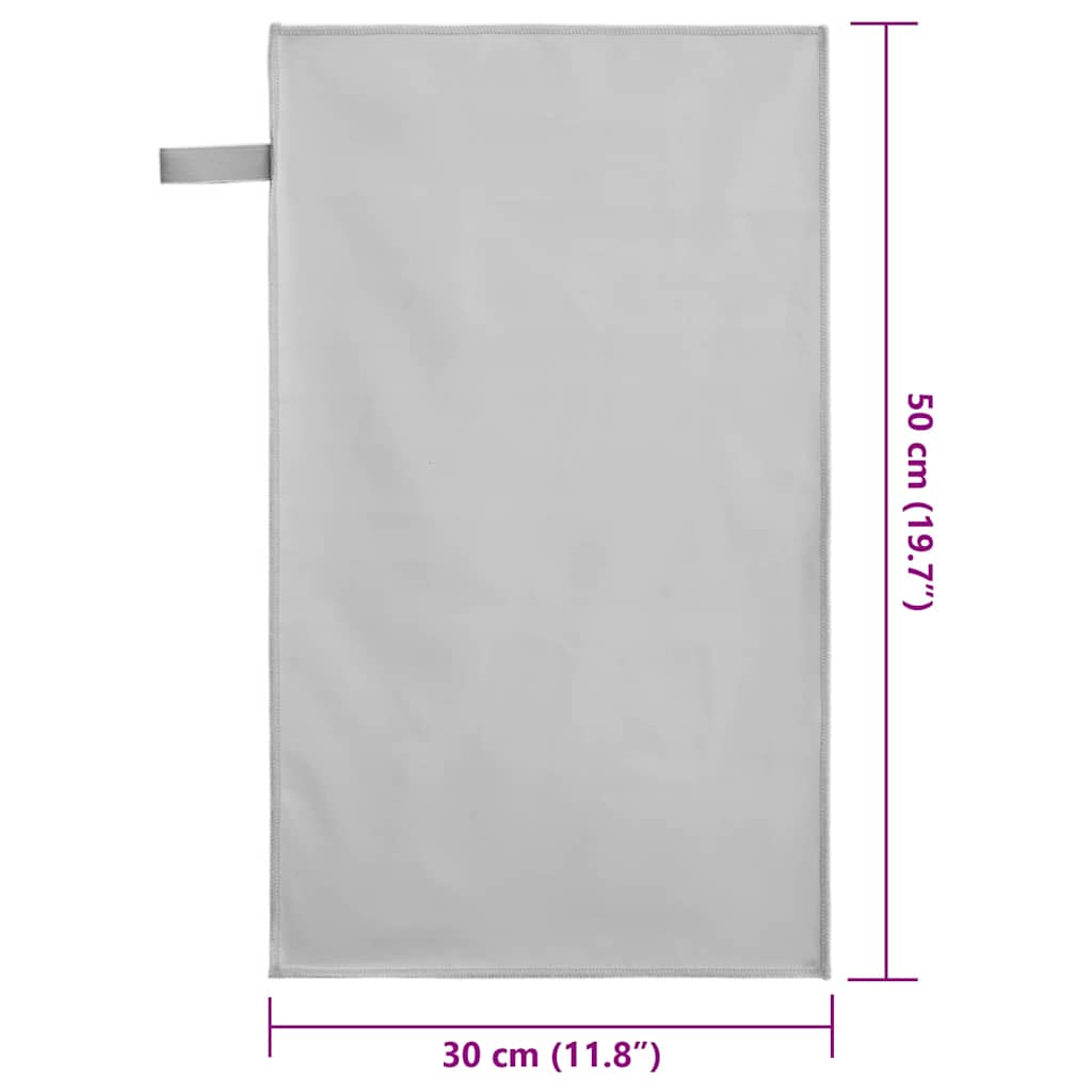 vidaXL Ręczniki Sportowe 2 pcs Szary 50 x 30 cm Poliester i poliamid