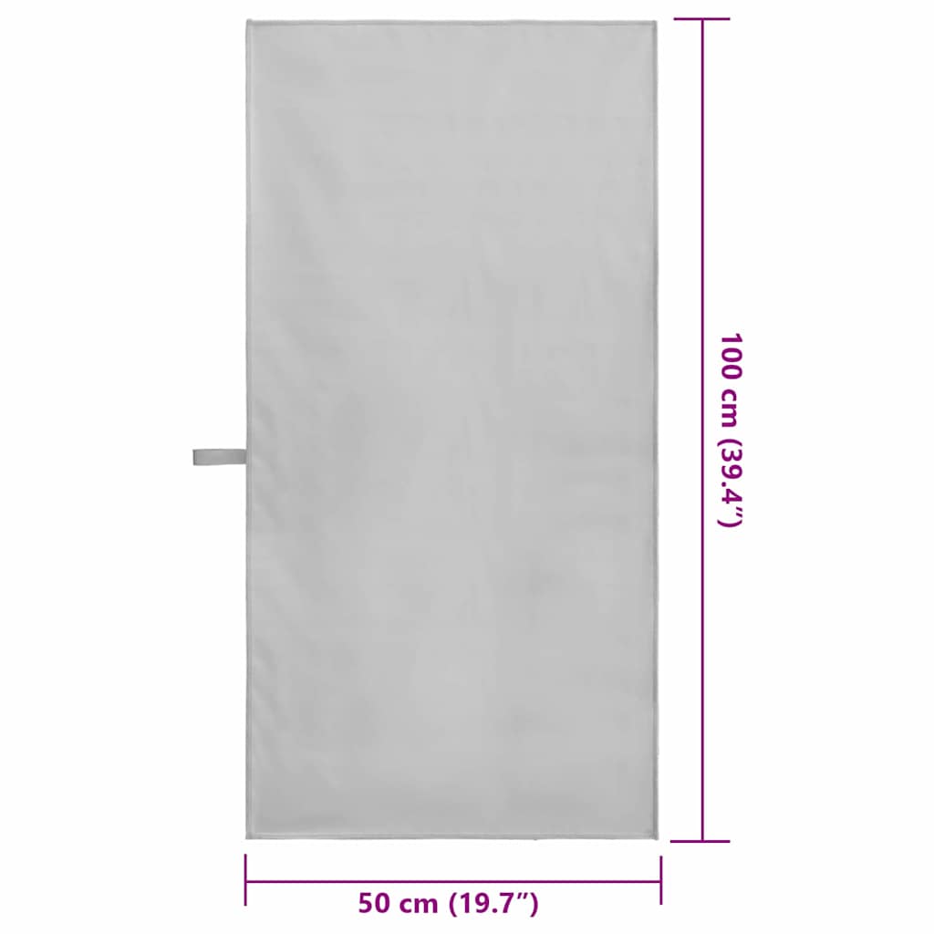vidaXL Ręczniki Sportowe 2 pcs Szary 100 x 50 cm Poliester i poliamid