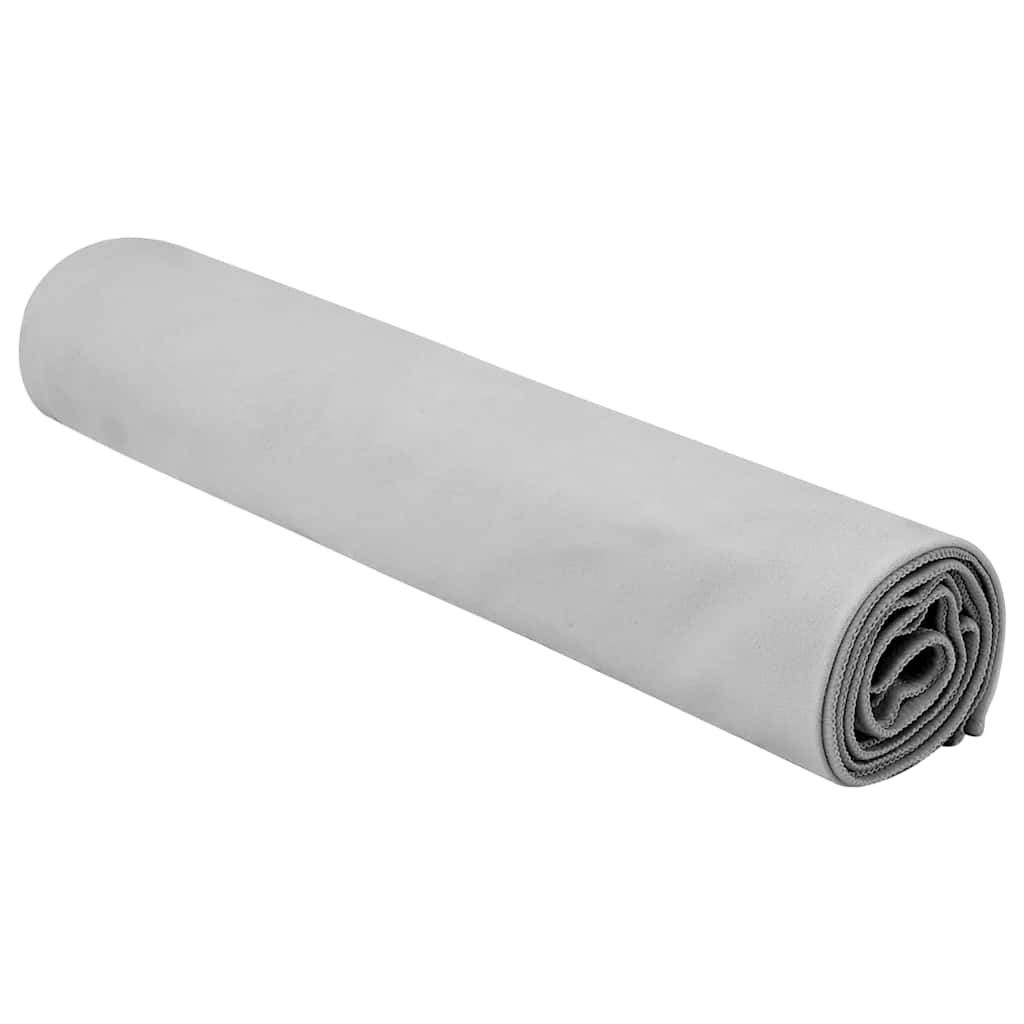 vidaXL Ręczniki Sportowe 2 pcs Szary 140 x 70 cm Poliester i poliamid