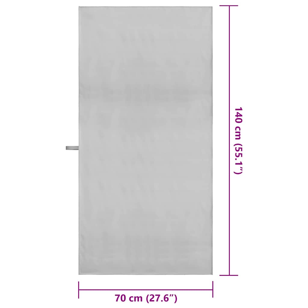 vidaXL Ręczniki Sportowe 2 pcs Szary 140 x 70 cm Poliester i poliamid
