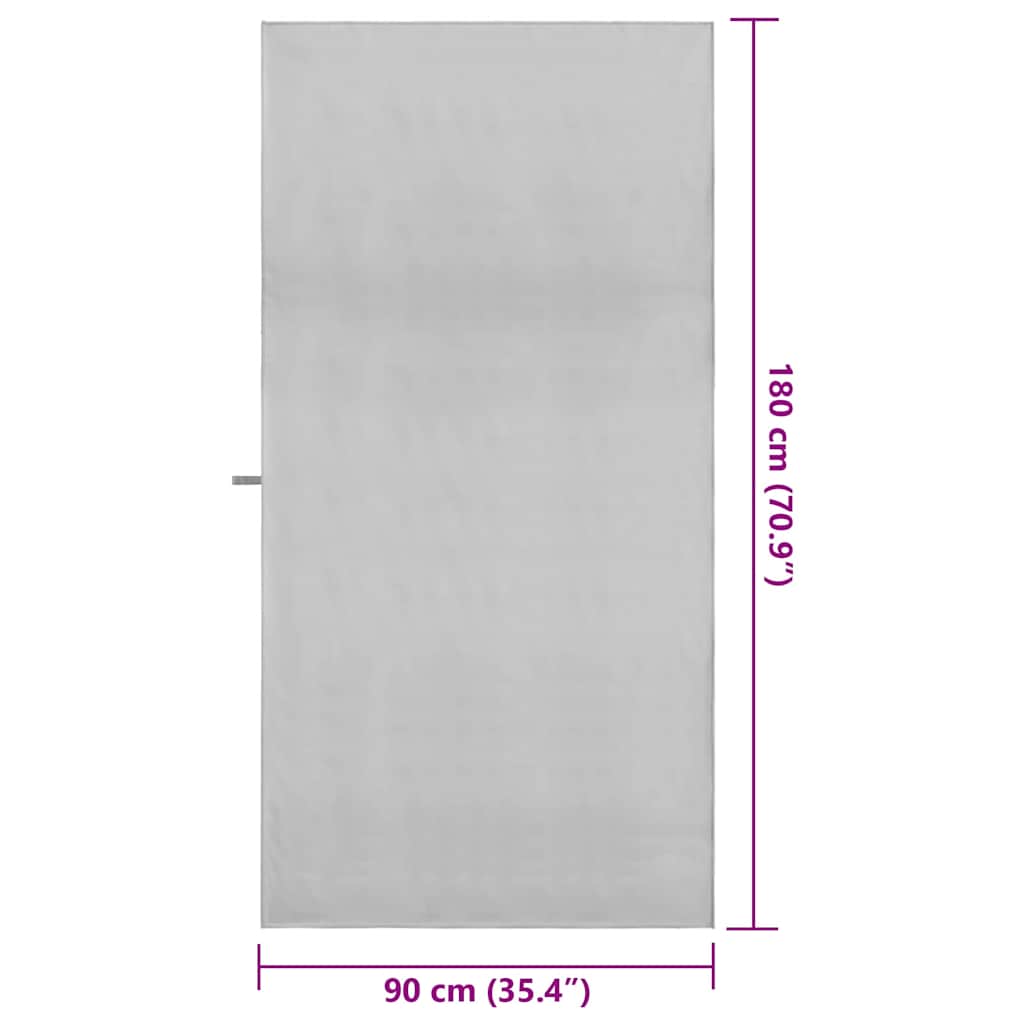 vidaXL Ręczniki Sportowe 2 pcs Szary 180 x 90 cm Poliester i poliamid
