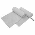 vidaXL Ręczniki Sportowe 2 pcs Szary 200 x 100 cm Poliester i poliamid