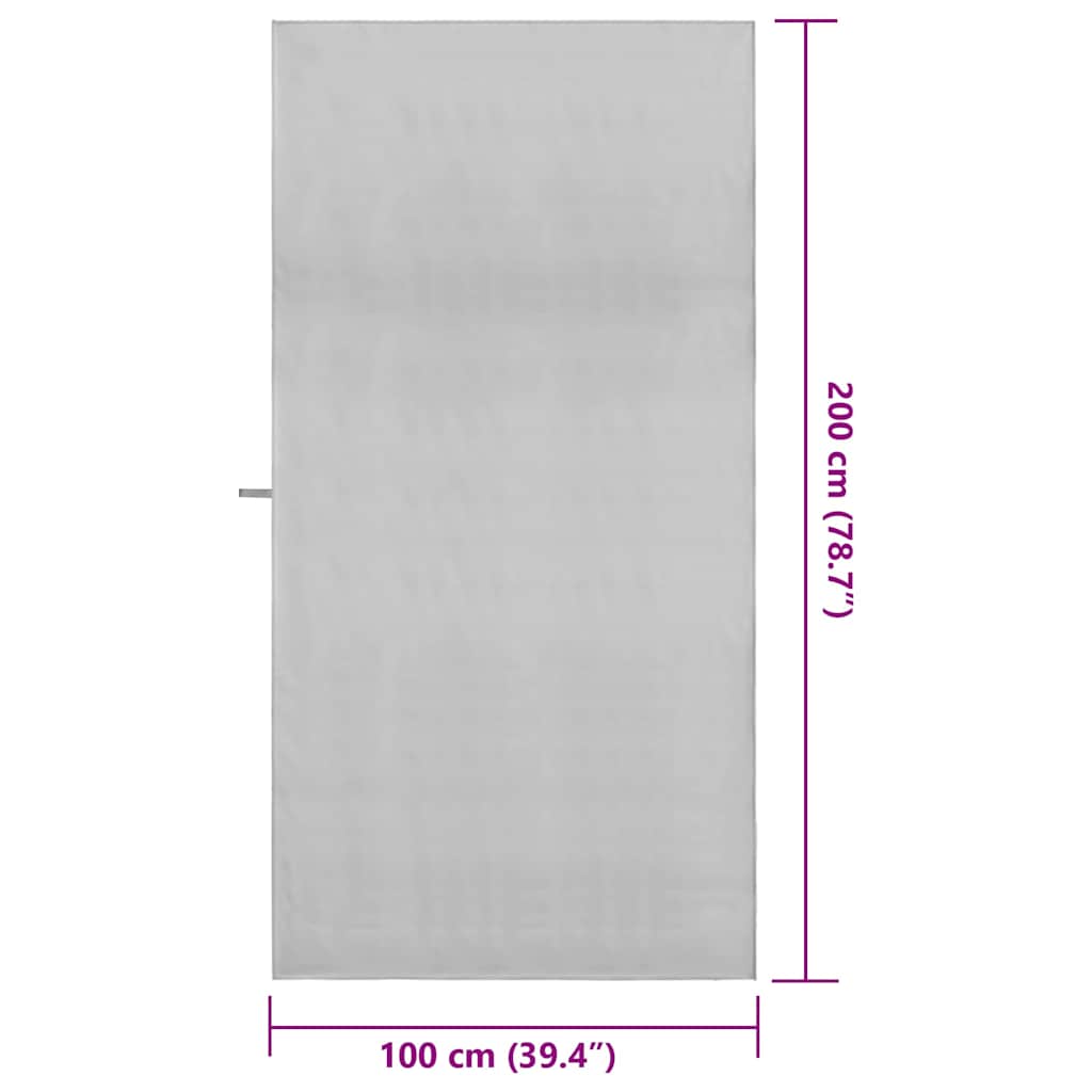 vidaXL Ręczniki Sportowe 2 pcs Szary 200 x 100 cm Poliester i poliamid