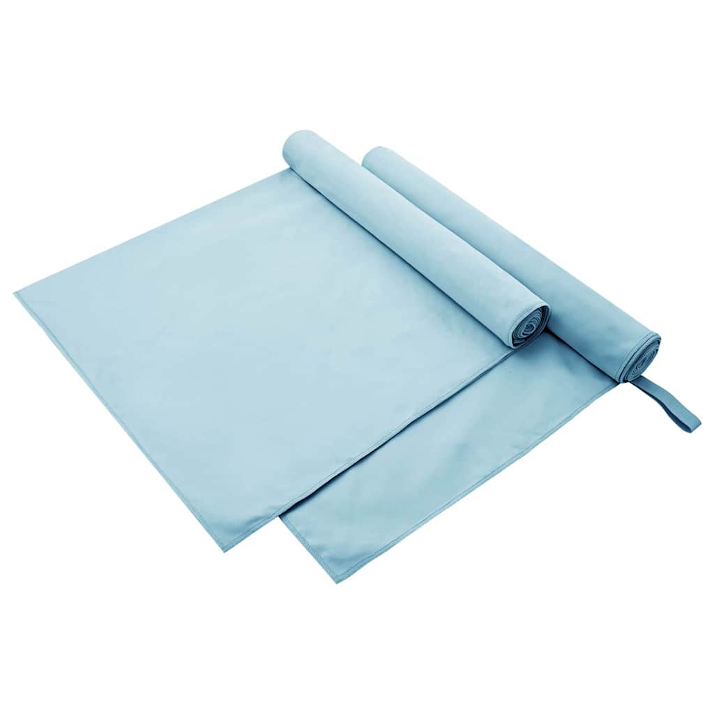 vidaXL Ręczniki Sportowe 2 pcs Niebieski 180 x 90 cm